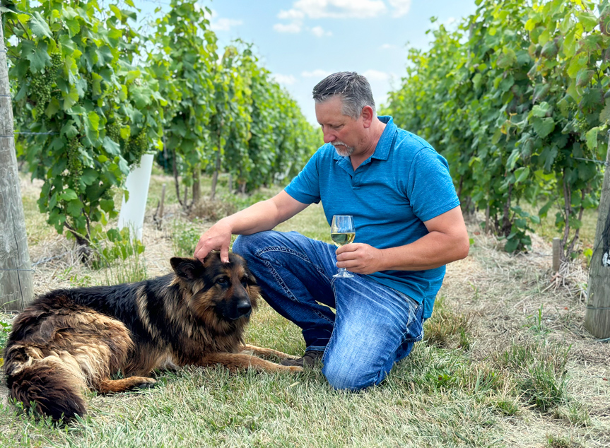 Dan Nitz and his dog Vino