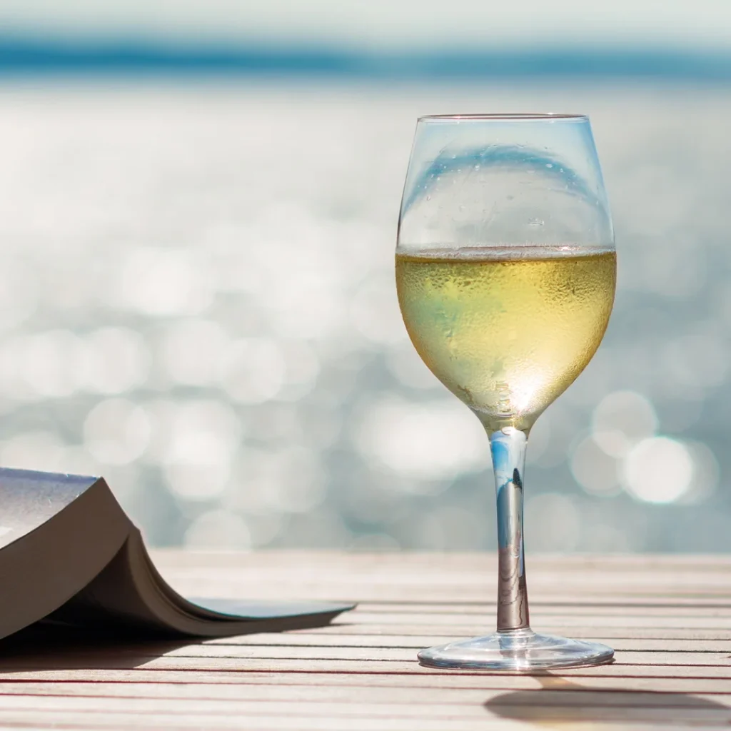 Shorevine wine glass with book